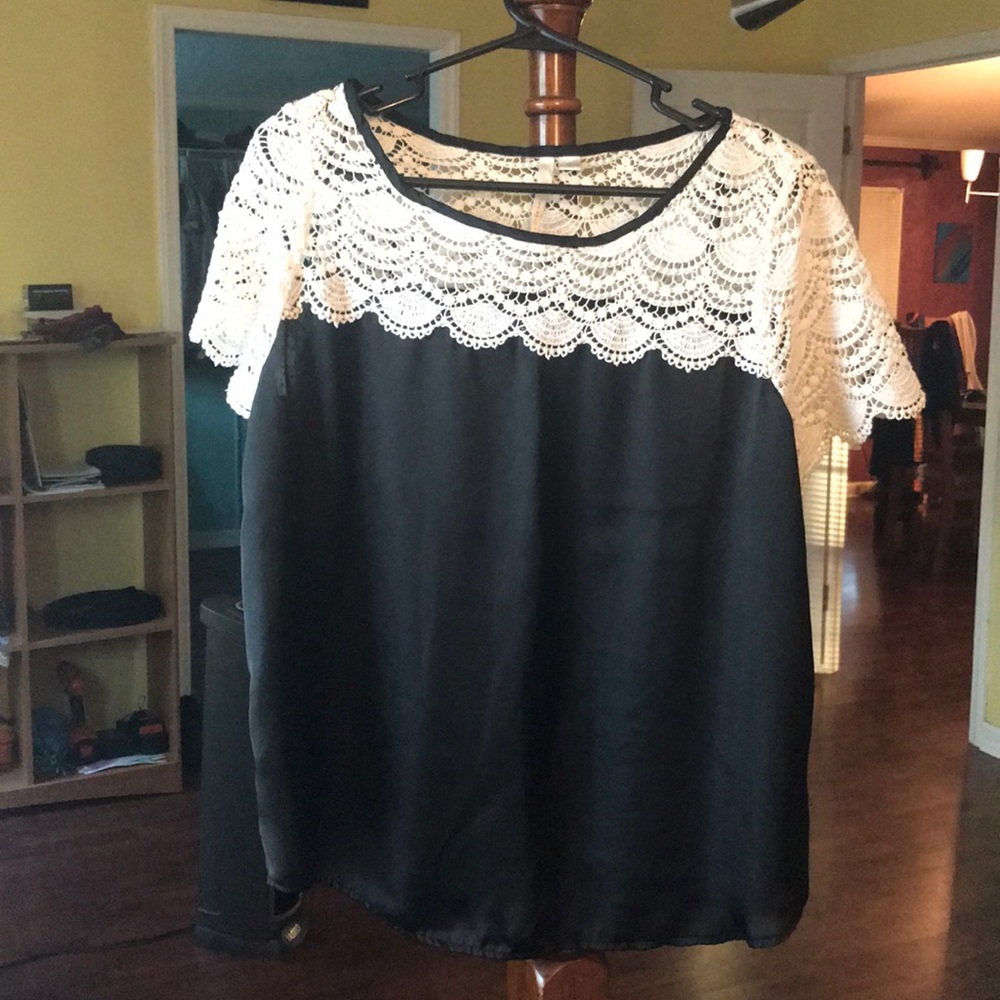 Black and white blouse